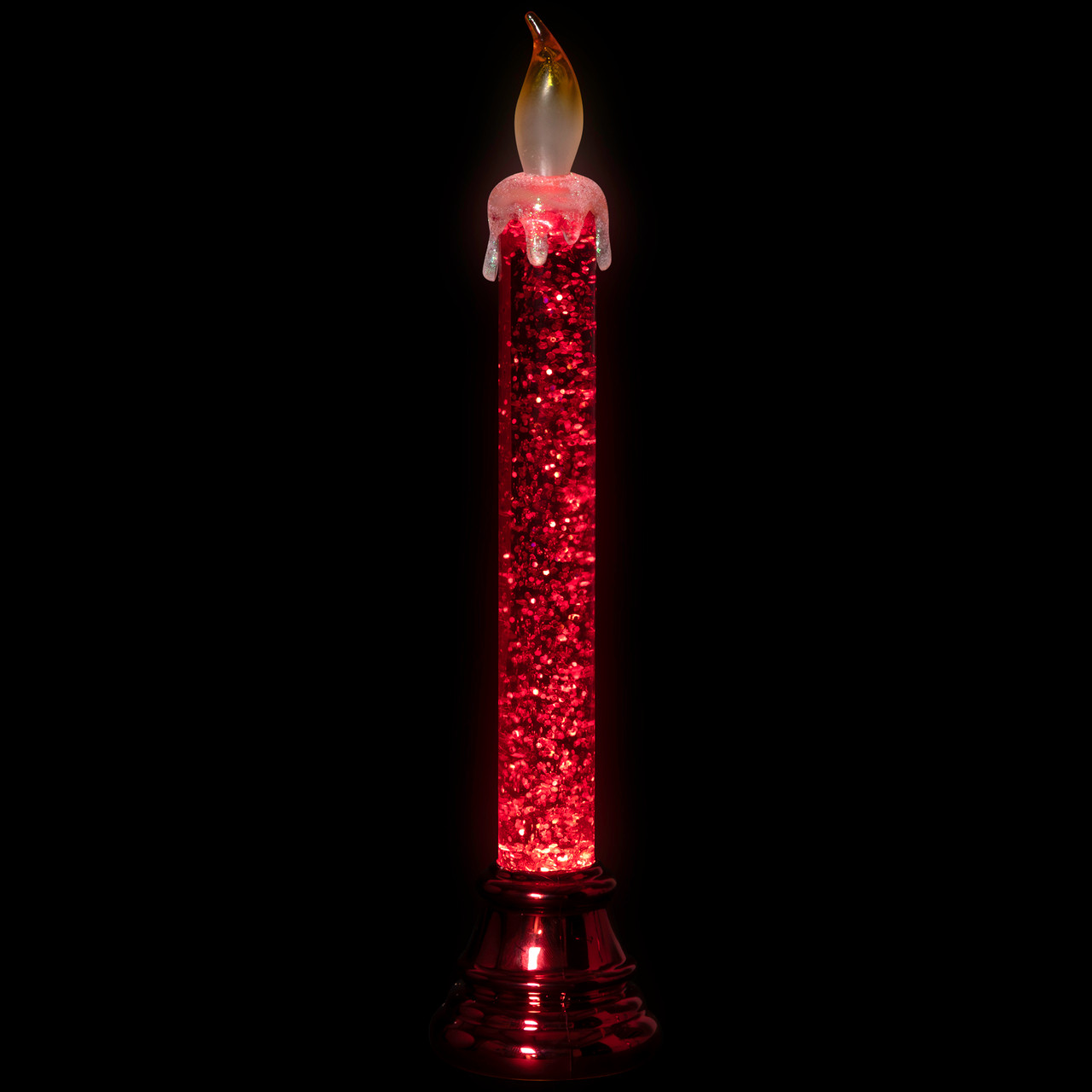 Glittered LED Flameless Christmas Candle - 9.25